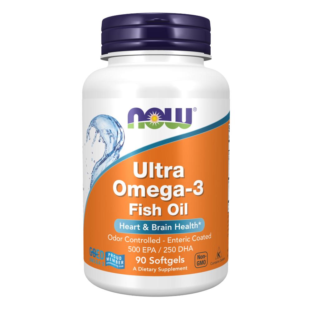 Now Ultra Omega-3 Fish Oil - Heart And Brain Health - 90 Softgels