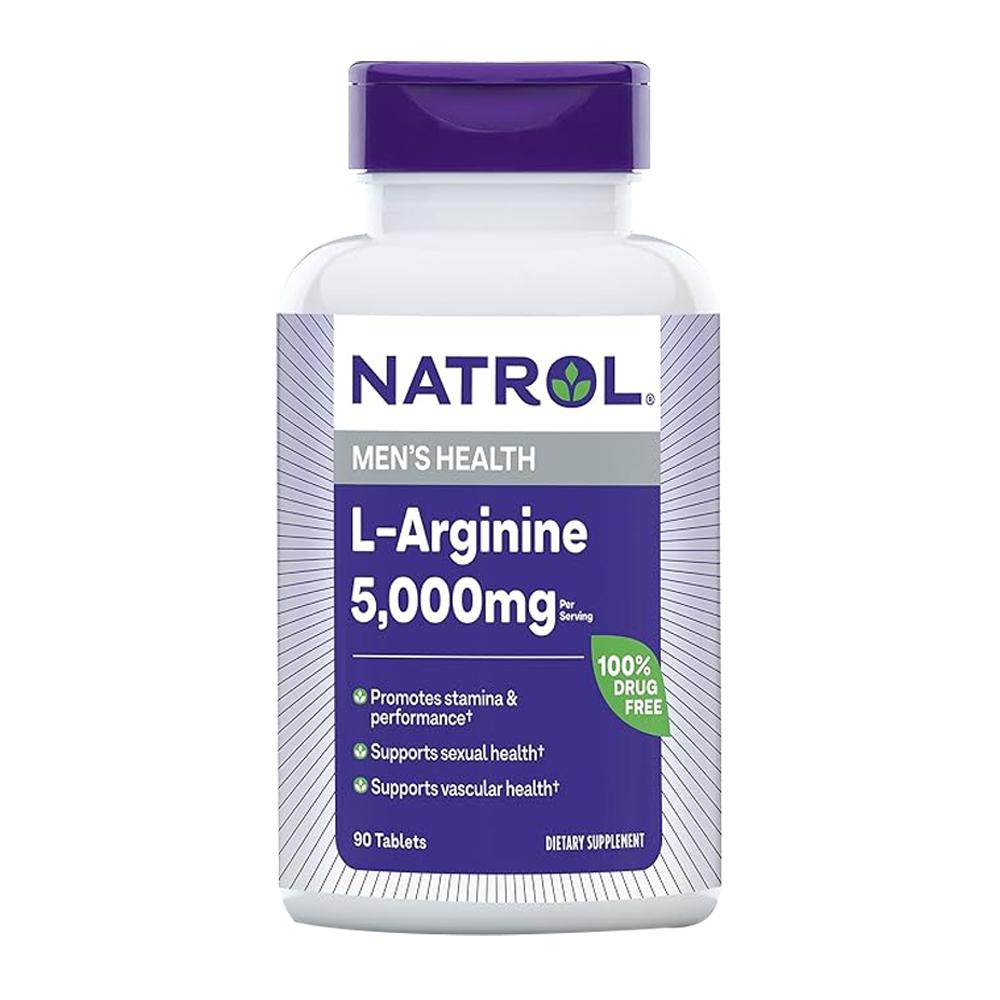 Natrol - L-Arginine 5000mg - Men's Health - Unflavored - 90 Tablets