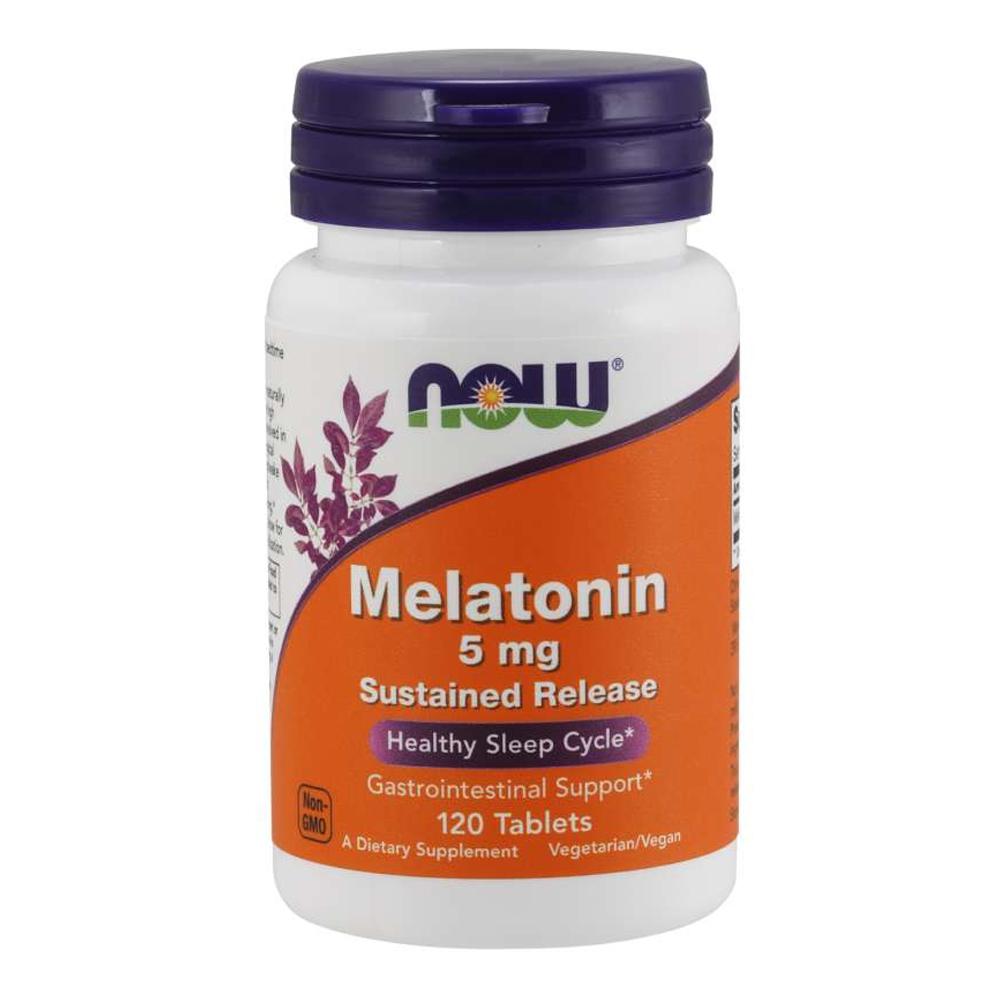 Now - Melatonin 5 mg Sustained Release - Unflavored - 120 Tablets