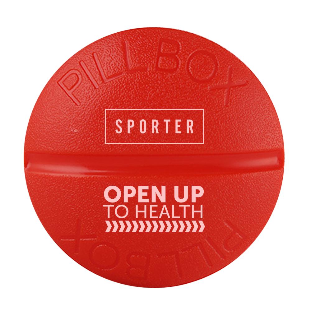 Sporter - Round Pill Box with Sporter Logo - Red