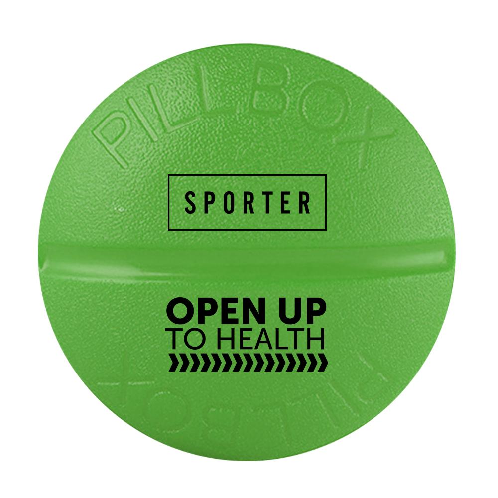 Sporter - Round Pill Box with Sporter Logo - Green