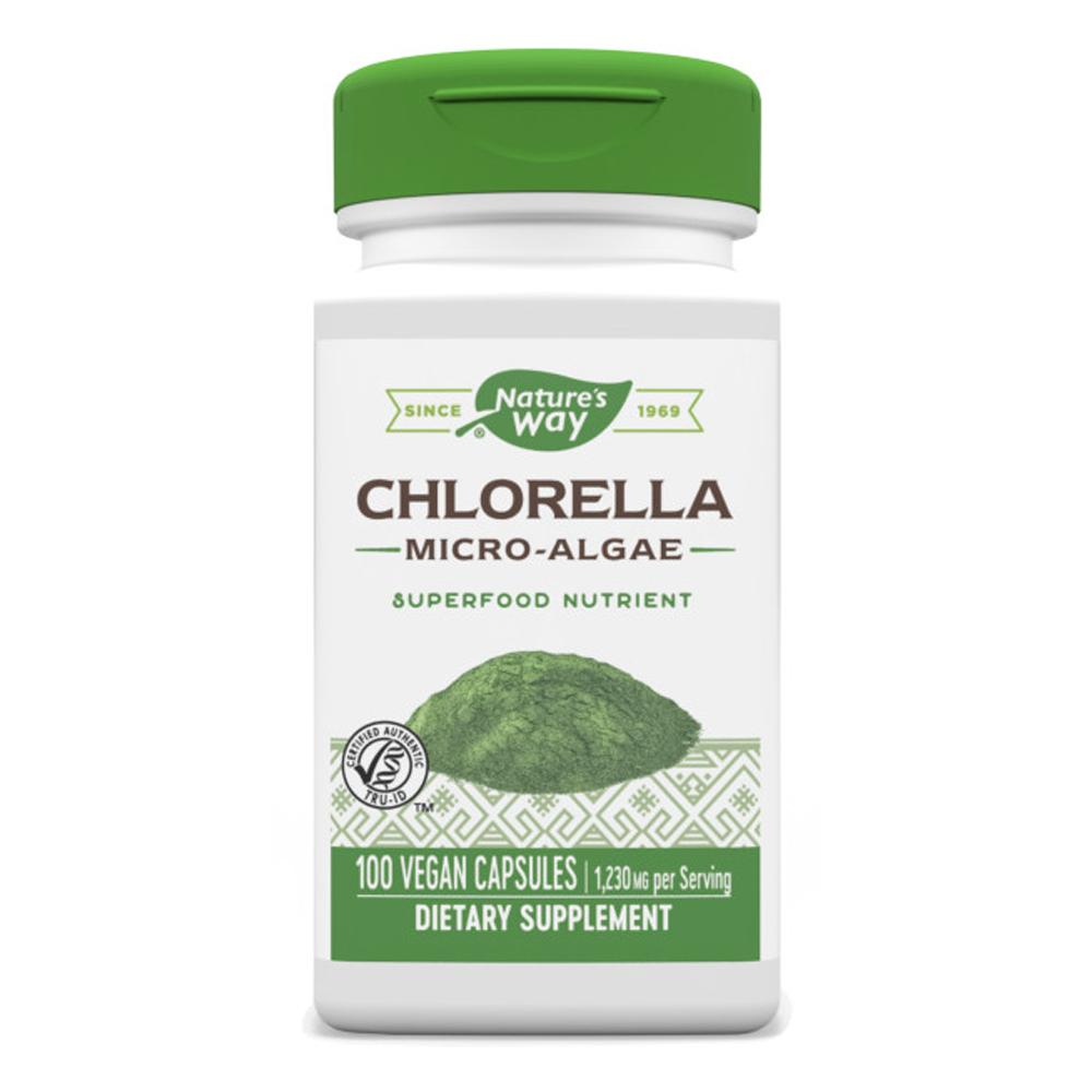 Natures Way - Chlorella Micro Algae - SuperFood Nutrient - 100 Vegan Capsules