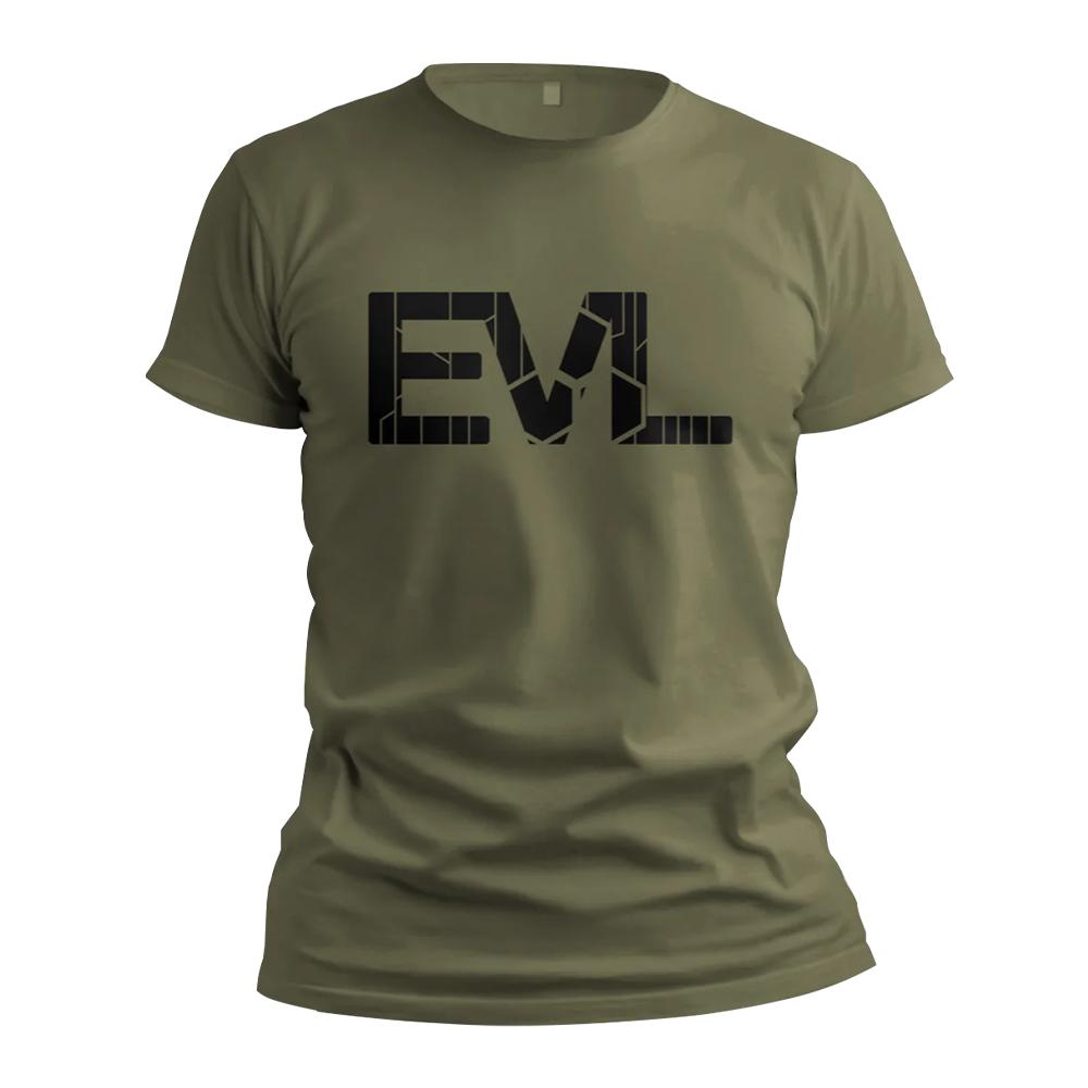 EVL Nutrition - EVL T-Shirt with Black Logo - Olive Green - Small