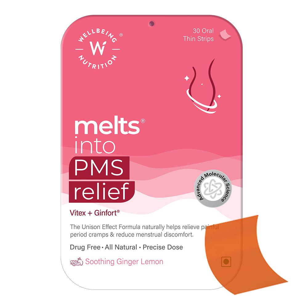 Wellbeing Nutrition - Melts Into - Pms Relief Vitex + Ginfort - 30 Oral Thin Strips