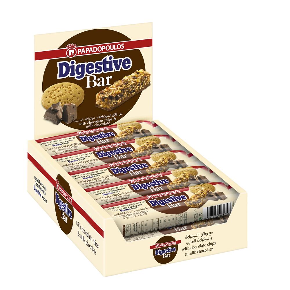 Papadopoulou - Digestive Bar - Milk Chocolate Chip - Box of 10