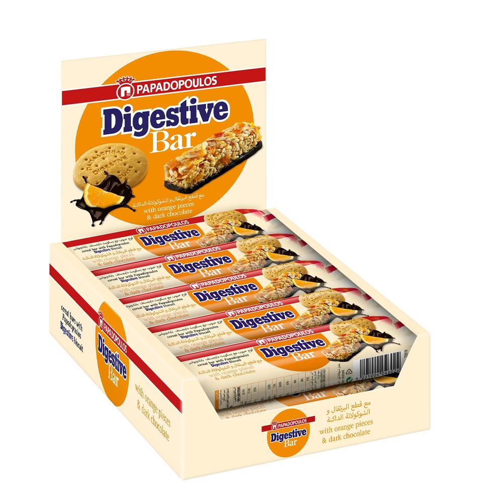 Papadopoulou - Digestive Bar - Orange & Dark Chocolate - Box of 10