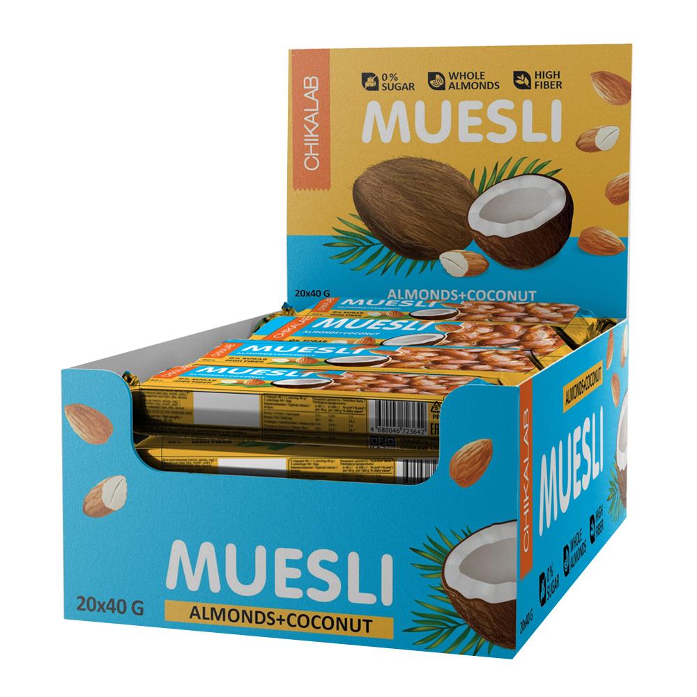 Chikalab - Muesli Bar - Almonds & Coconut - Box of 12