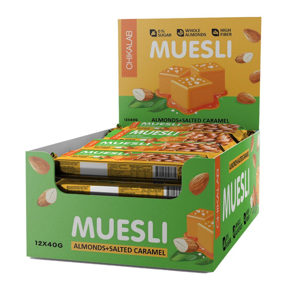 Chikalab - Muesli Bar - Almond and Salted Caramel - Box of 12