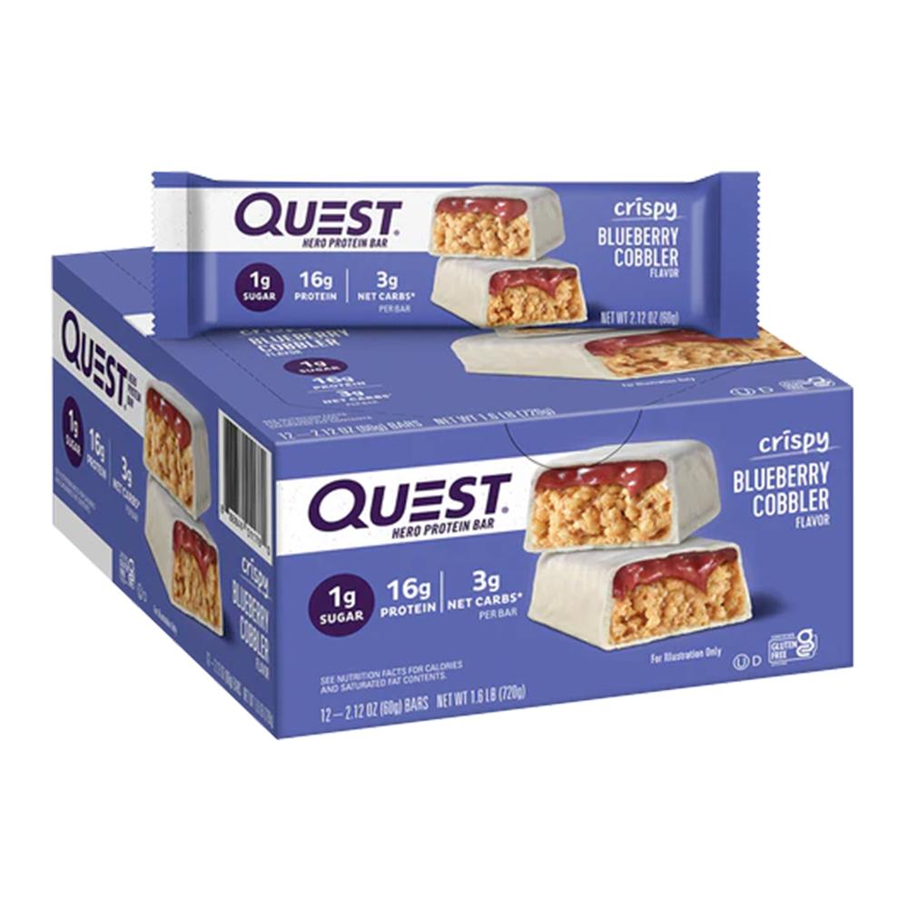 Quest - Hero Crispy Protein Bar - Blueberry Cobbler - Box of 12