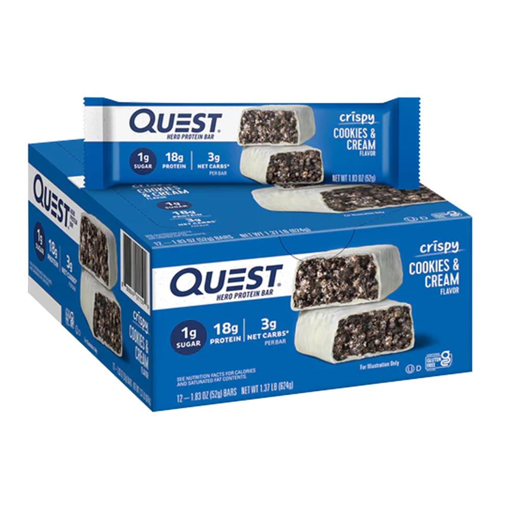 Quest - Hero Crispy Protein Bar - Cookies & cream - Box of 12