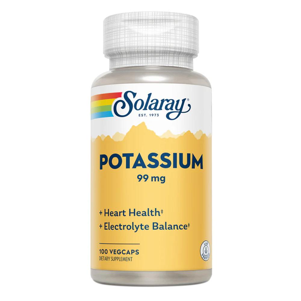 Solaray - Potassium 99mg - Not Flavored - 100 Vegan Capsules