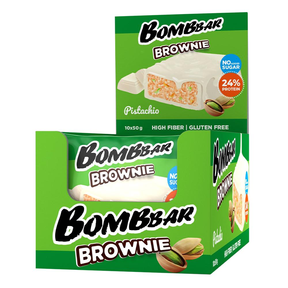 BombBar - Protein Brownie - Pistachio - Box of 10