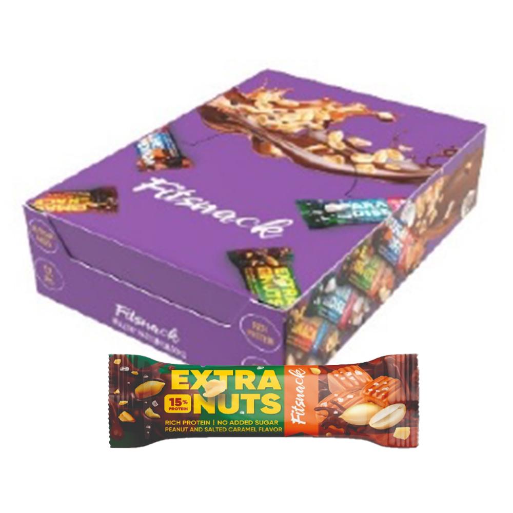 Fitsnack - Extra Nuts - Peanut and Salted Caramel - Box of 12