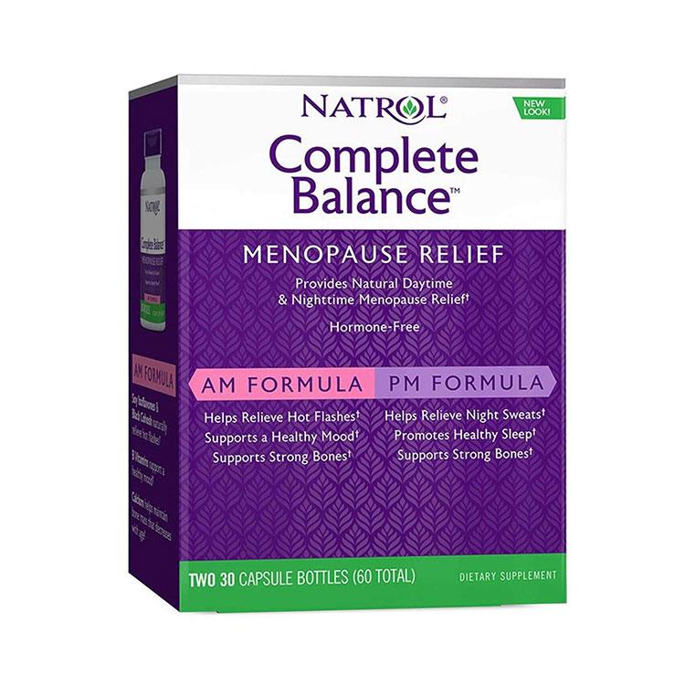 Natrol - Complete Balance - Menopause Relief - AM/PM Formula - Unflavored - 60 Capsules