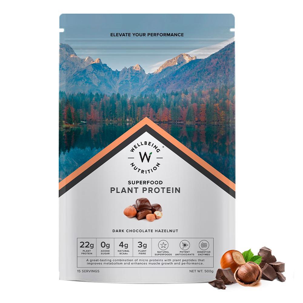 Wellbeing Nutrition - Superfood Plant Protein - Dark Chocolate Hazelnut - 16 Servings